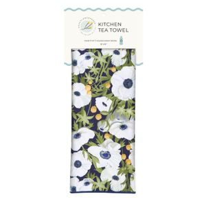 Anemone Poppy Eco Kitchen Tea Towel 6