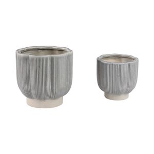 CARVERVALE SET OF 2 BLUE PLANTER 8 (IN) 5