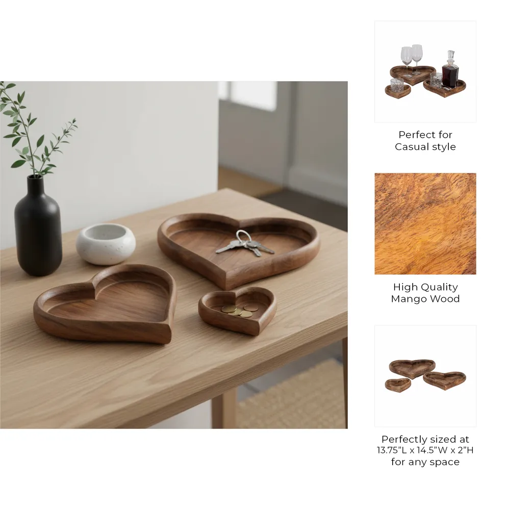 ISLESIDE SET OF 3 BROWN WOOD 2 (IN)