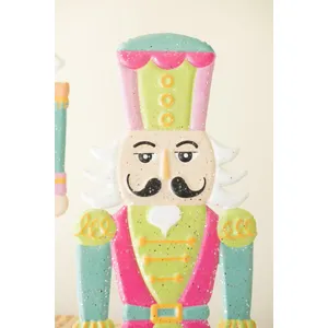 Set of 2 Painted Metal Vibrant Tabletop Nutcrackers 2