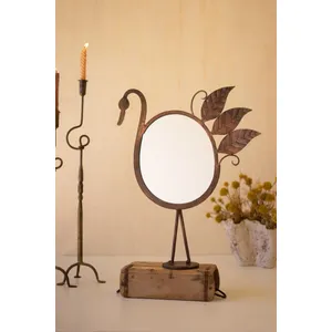 Forged-Iron Bird Tabletop Mirror 1