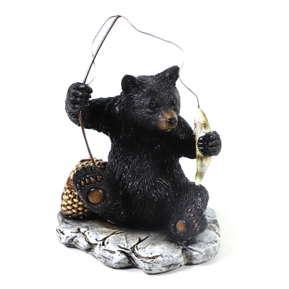 6-1/2" BEAR FISHING FIGURINE