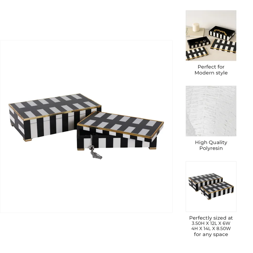 SKYERUN SET OF 2 BLACK BOXES 4 (IN)