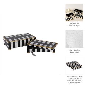 SKYERUN SET OF 2 BLACK BOXES 4 (IN) 9