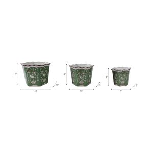 LUTHERSIDE SET OF 3 GREEN PLANTER 9 (IN) 10