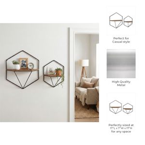 IRVINGMILL SET OF 2 BROWN WALL SHELF 17 (IN) 9
