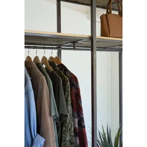 Tall Iron and Recycled Wood Garment Display 6