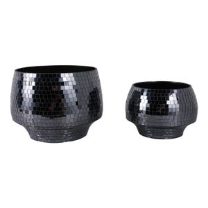 ANTONSHAW SET OF 2 BLACK PLANTER 8 (IN) 3