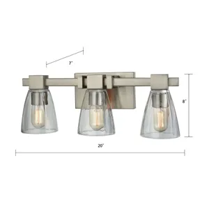 Ensley 20'' Wide 3-Light Vanity Light - Satin Nickel 2