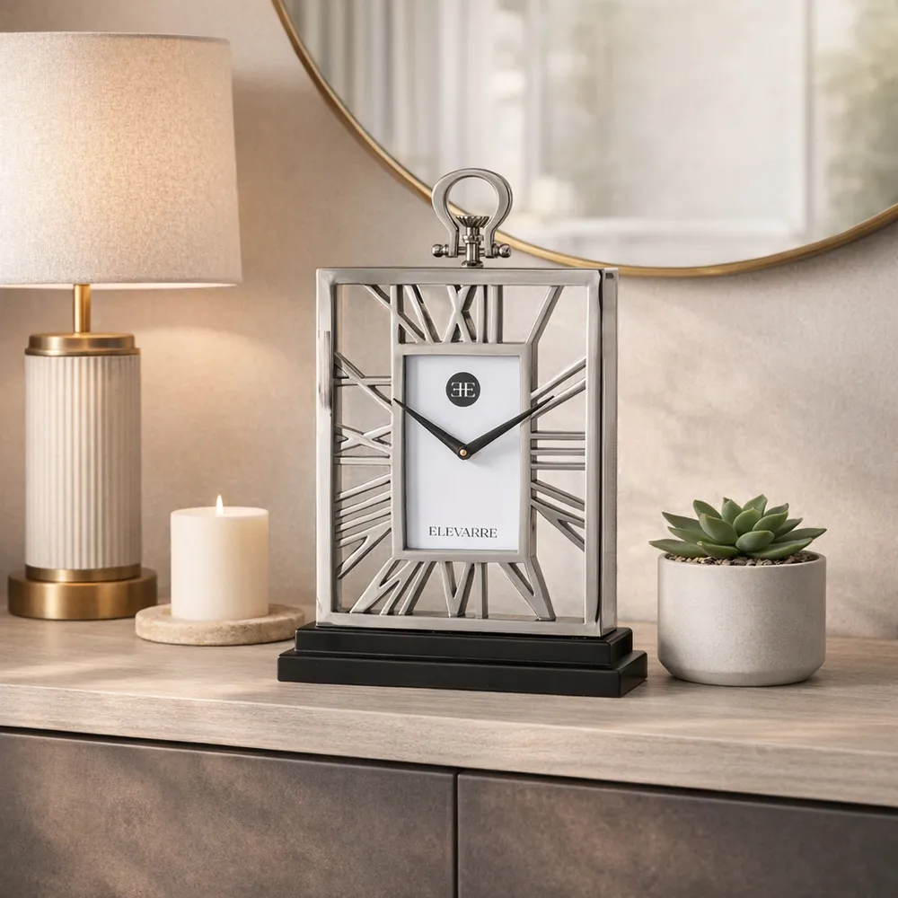 LARKHAVEN SILVER CLOCK 17 (IN)