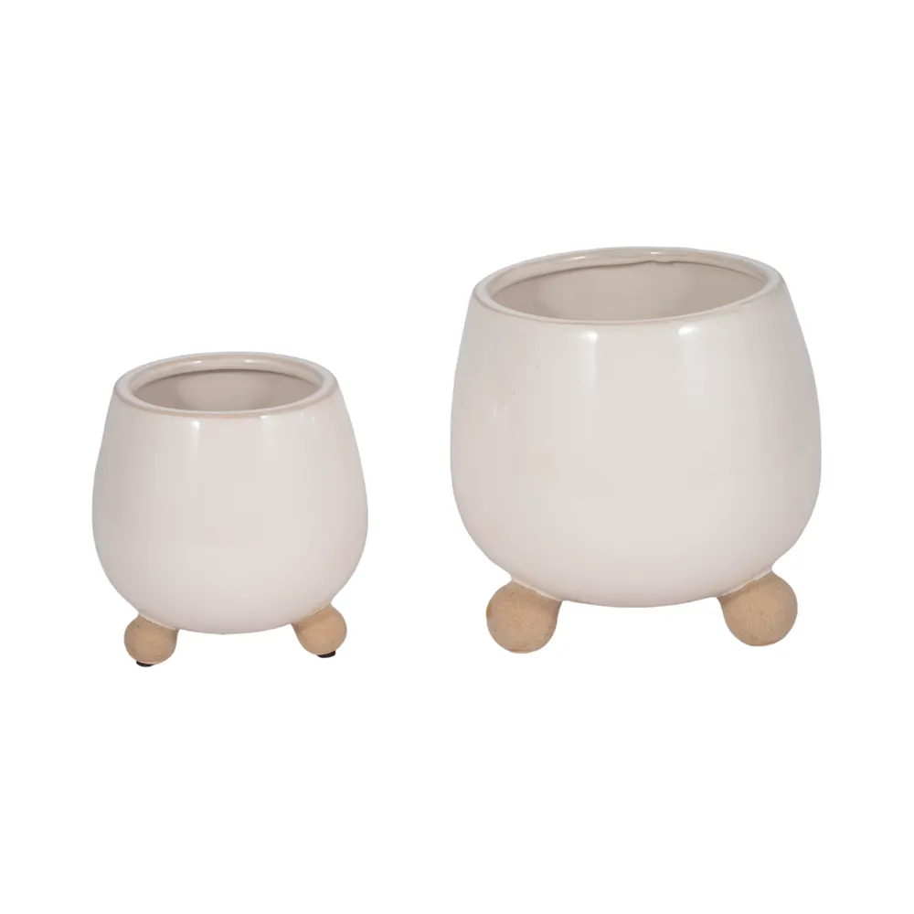 SUTTONOAK SET OF 2 IVORY PLANTER 8 (IN)