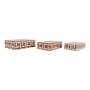 HARVEYLAND SET OF 3 BROWN BOXES 4 (IN) 5