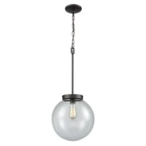 Beckett 12'' Wide 1-Light Mini Pendant - Oil Rubbed Bronze with Clear Glass 1