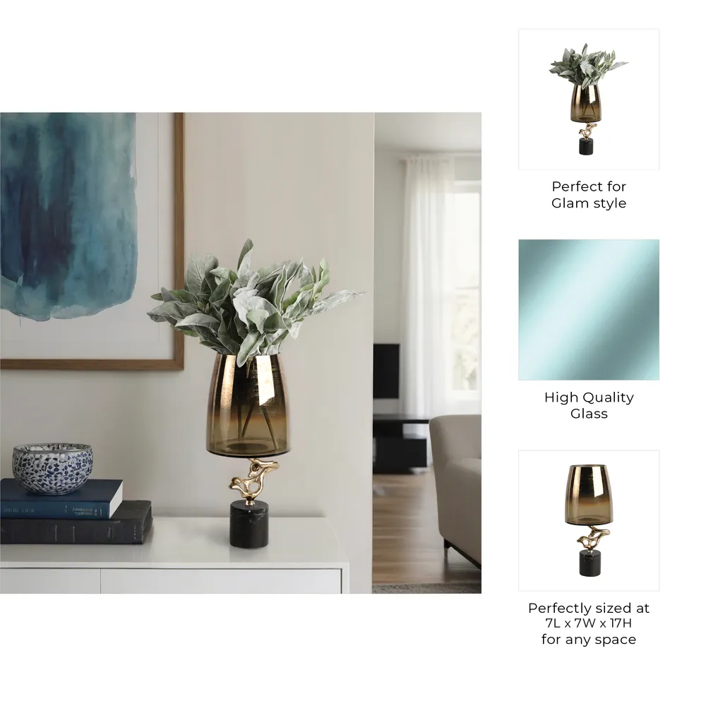 CARTERLAND GOLD GLASS VASE 17 (IN)