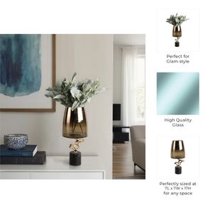 CARTERLAND GOLD GLASS VASE 17 (IN) 11