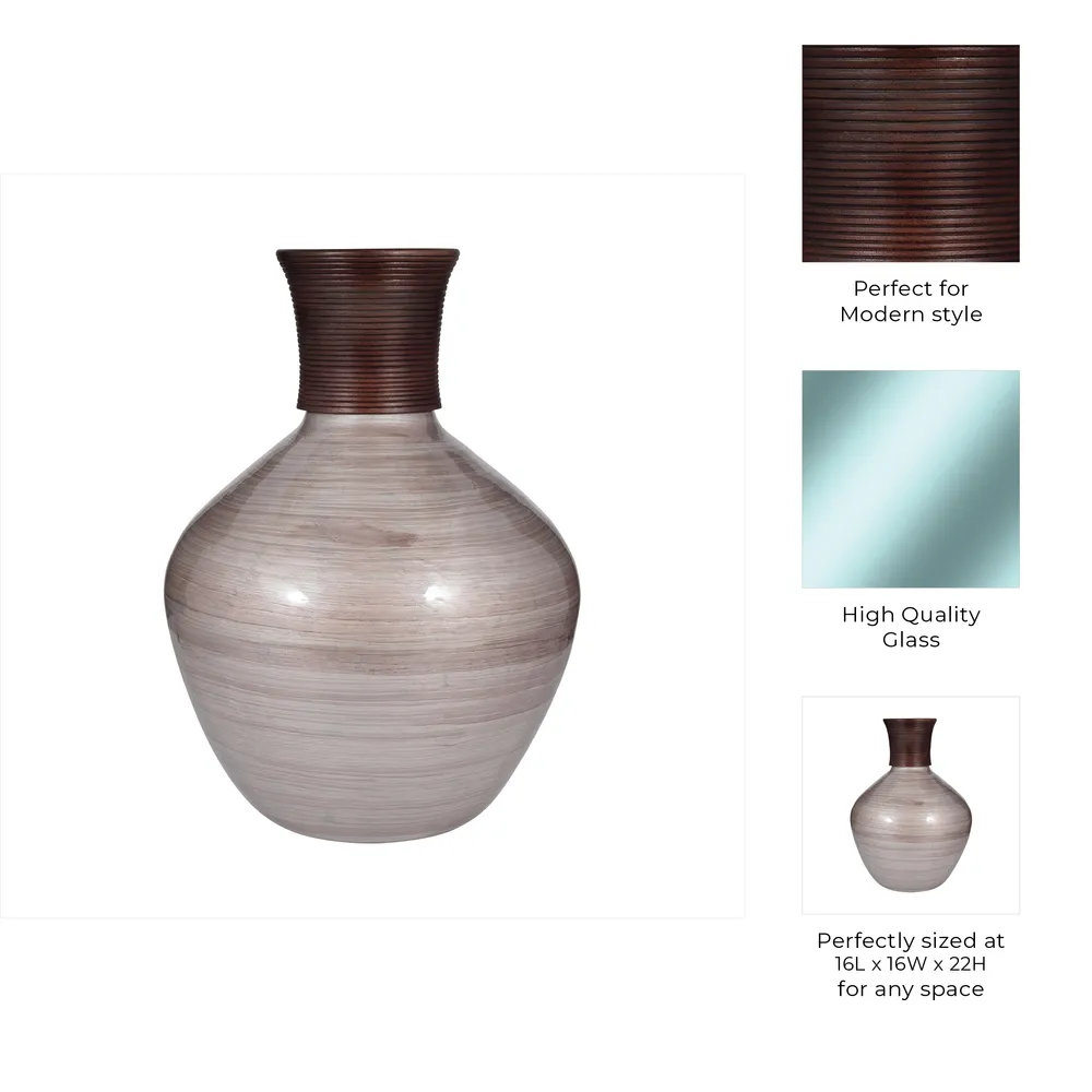 IRVINGLAND BROWN GLASS VASE 22 (IN)