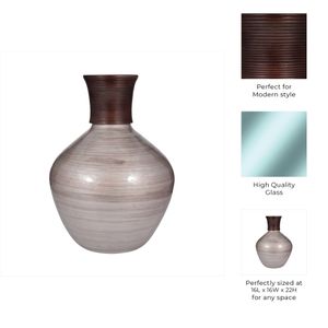 IRVINGLAND BROWN GLASS VASE 22 (IN) 10
