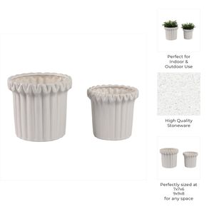 WALTONSTONE SET OF 2 IVORY PLANTER 8 (IN) 9