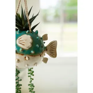 Ceramic Hanging Blowfish Planter 3