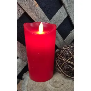 Bright Red 3x6in Moving Flame LED Candle 2