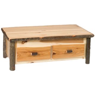 Hickory Log Enclosed Coffee Table - Elevating Top - Espresso - Standard