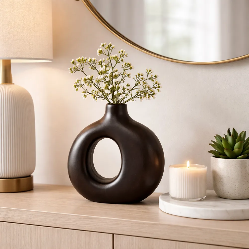 GRIFFINMOOR BROWN VASE 7 (IN)