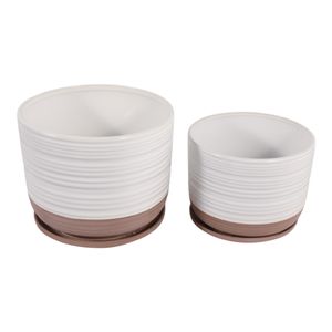 FIONAOAK SET OF 2 WHITE PLANTER 10 (IN) 5
