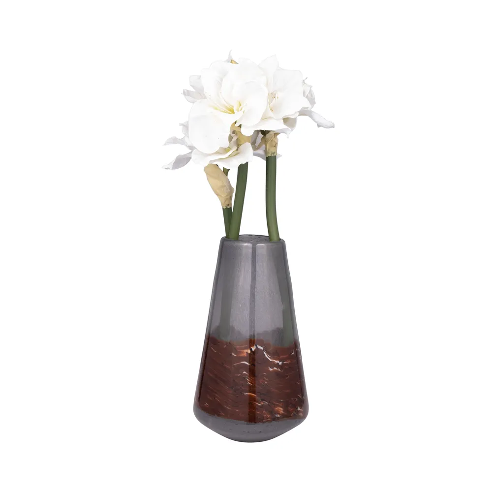 EVERTONVALE BLACK GLASS VASE 14 (IN)