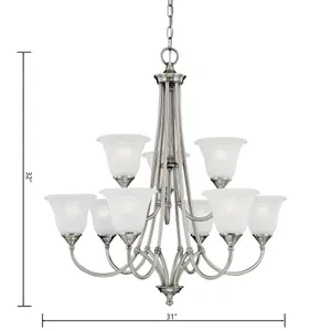 Harmony 31'' Wide 9-Light Chandelier - Satin Pewter 2