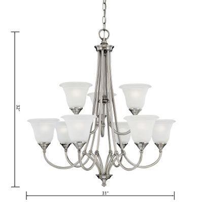 Harmony 31'' Wide 9-Light Chandelier - Satin Pewter