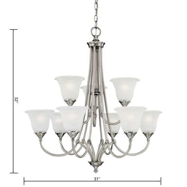 Harmony 31'' Wide 9-Light Chandelier - Satin Pewter