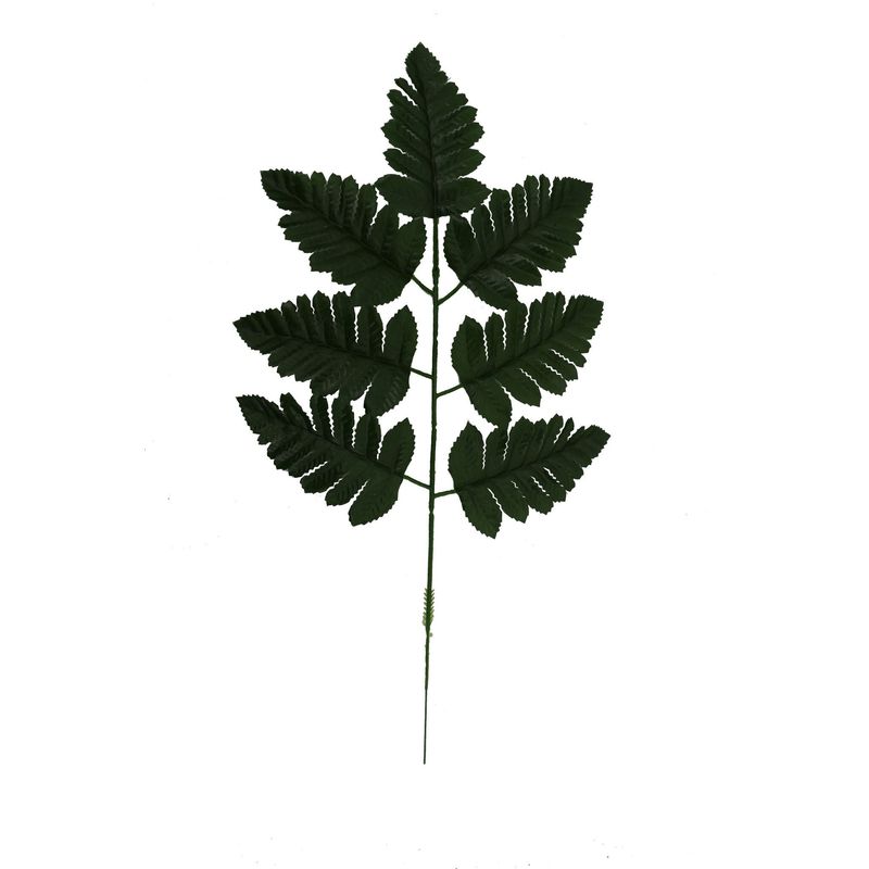 SILK LEATHER FERN 7 LVS BUSH X