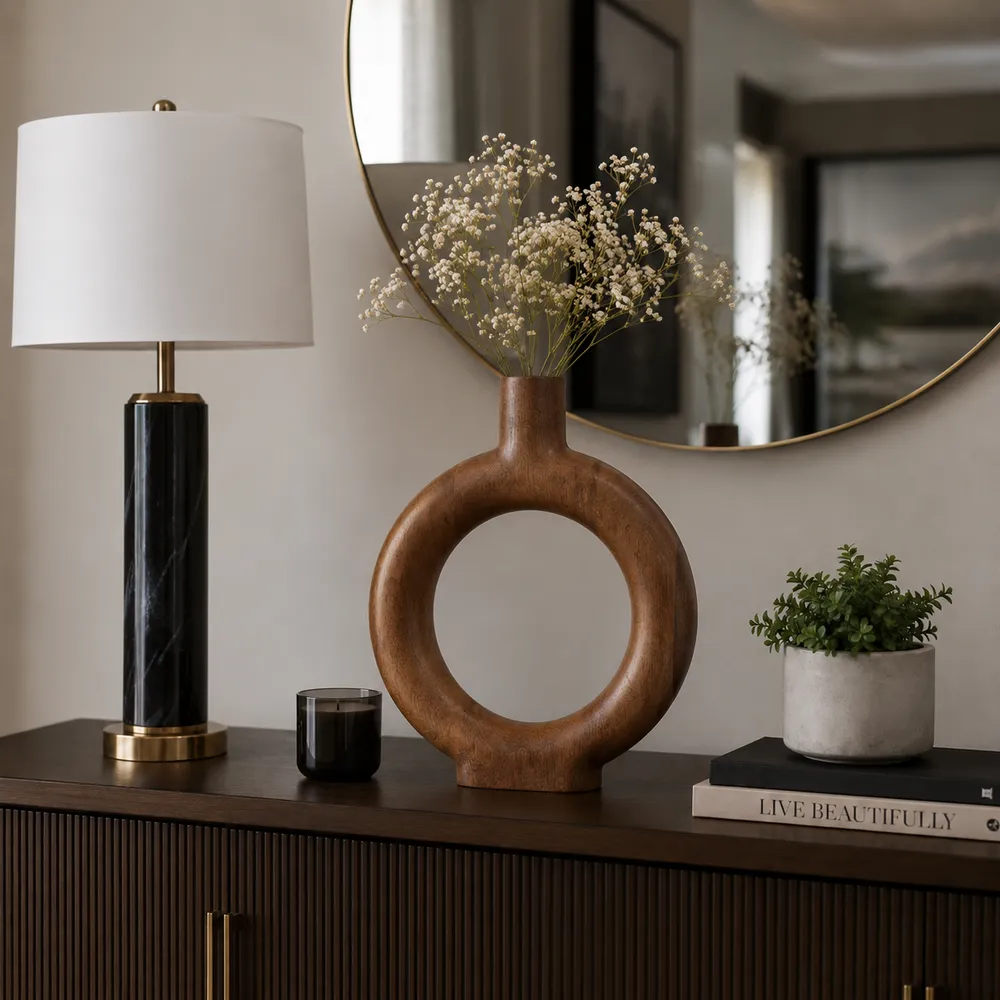 DRAPERWELL BROWN VASE 14 (IN)