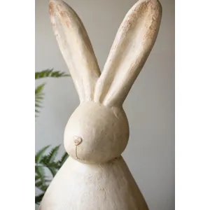 Set of 2 Faux Stone Rabbit Sculptures 3