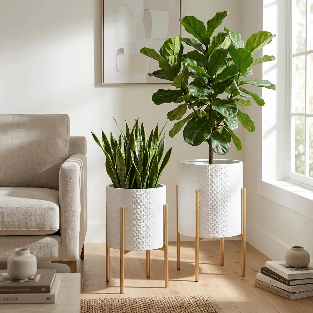 HAYFORDTON SET OF 2 WHITE PLANTER 23 (IN)