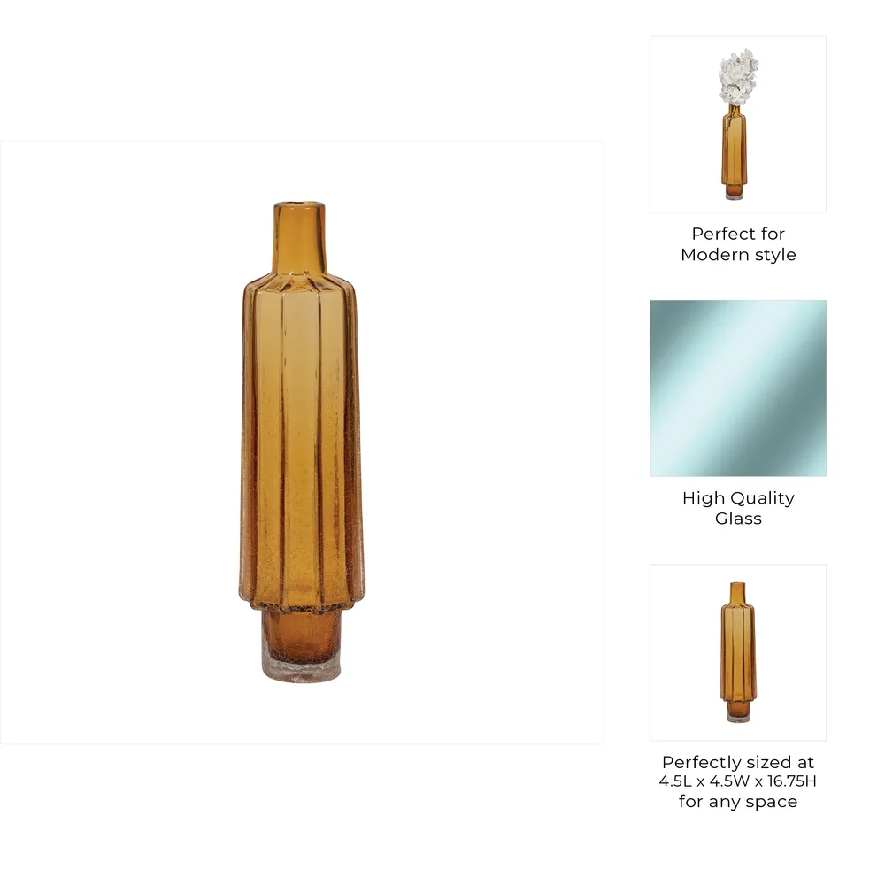 VINSON ORANGE GLASS VASE 17 (IN)