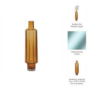 VINSON ORANGE GLASS VASE 17 (IN) 9