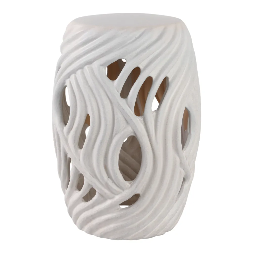 CHLOEMOOR WHITE GARDEN STOOL 19 (IN)