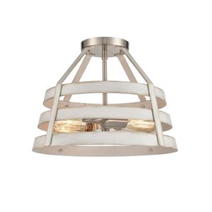 Brigantine 15'' Wide 2-Light Semi Flush Mount - Satin Nickel 1