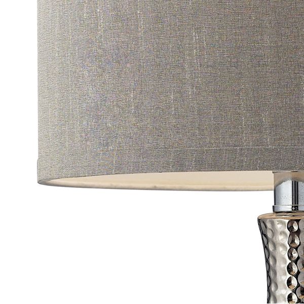 Hammered Chrome 21.5'' High 1-Light Table Lamp - Chrome