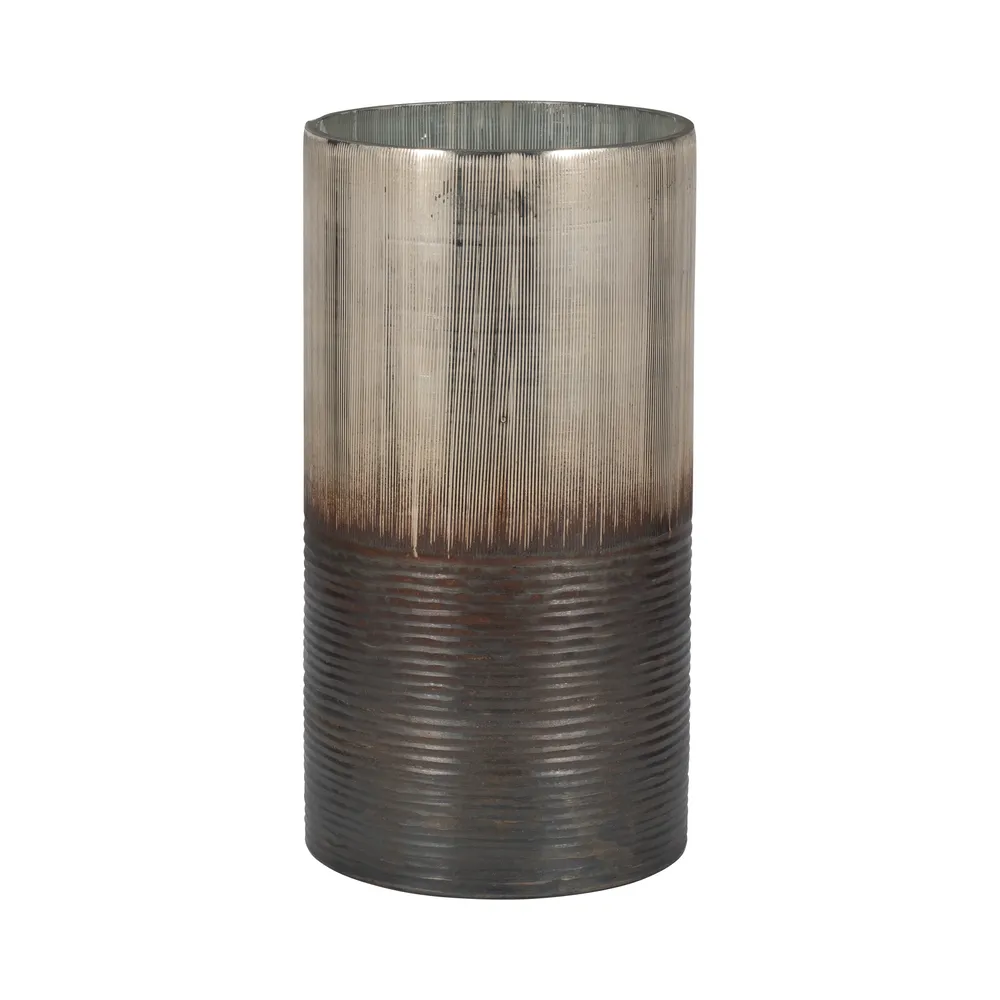ARLOROSE SILVER GLASS VASE 13 (IN)