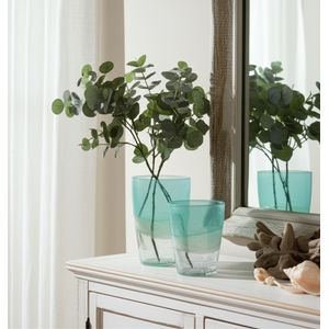LUTHERLEY BLUE GLASS VASE 9 (IN) 11