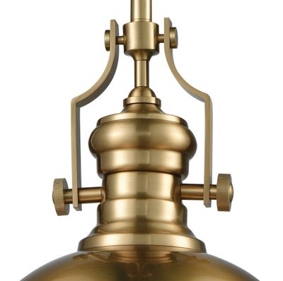 Chadwick 13″ Wide 1-Light Pendant - Satin Brass