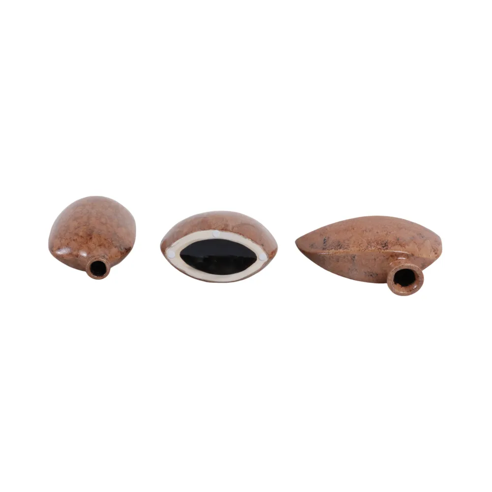 BENTONFIELD SET OF 3 BROWN VASES 9 (IN)