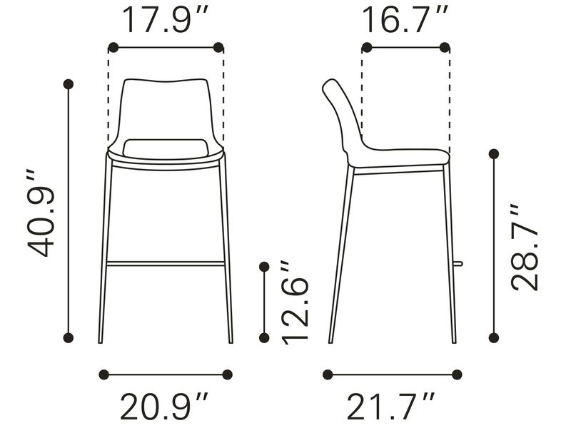 Ace Barstool Black & Silver 11