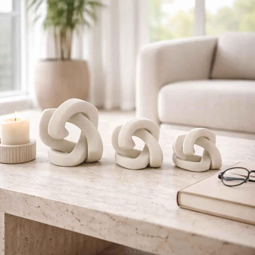 PEYTONHAM SET OF 3 WHITE DECOR 6 (IN)