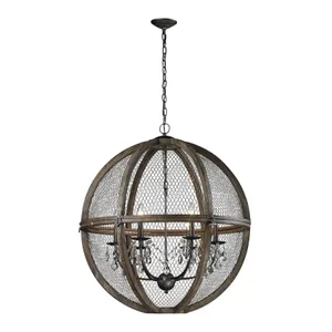 Renaissance Invention 30″ Wide 6-Light Chandelier - Weathered Zinc 5