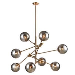 Accelerated Returns 34'' Wide 8-Light Chandelier - Aged Brass 1