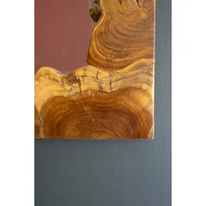Live Edge Teakwood Framed Puzzle Mirror 2