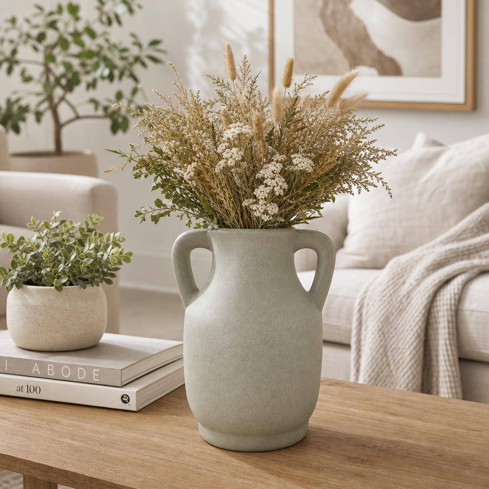 CALMOOR GREEN VASE 11 (IN)